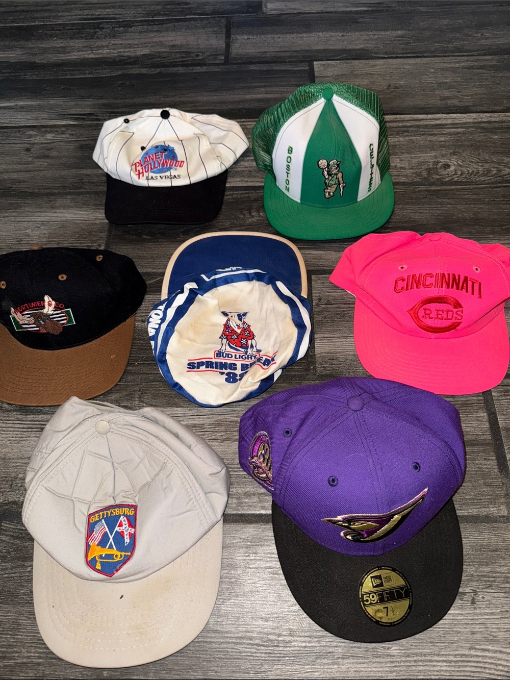 Boston Celtics 1980s spud bud light reds SnapBack lot x 7